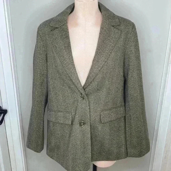 NA-KD Brown Fishbone Pattern Blazer NWT New Womens Size 38 US Size 6 - Picture 4 of 13